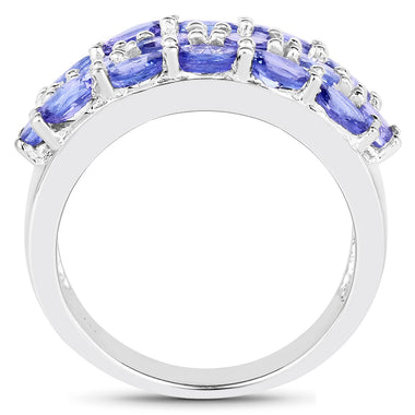 2.72 Carat Genuine Tanzanite .925 Sterling Silver Ring - 0