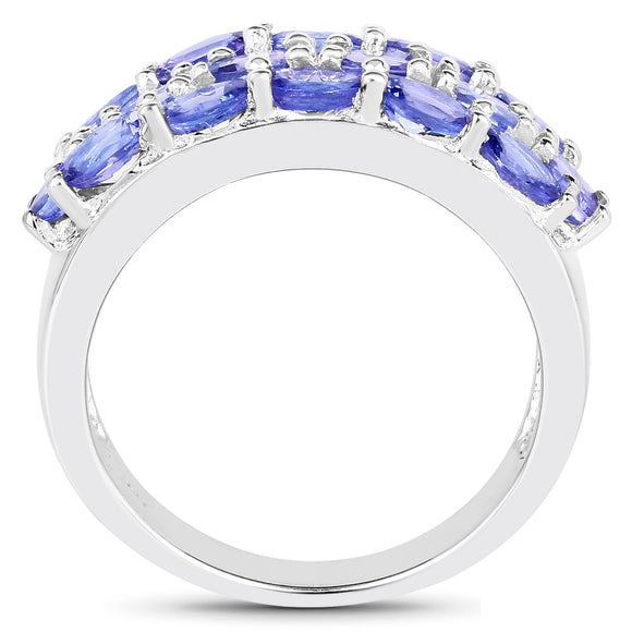 2.72 Carat Genuine Tanzanite .925 Sterling Silver Ring