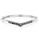 2.28 Carat Genuine Black Diamond .925 Sterling Silver Bangle-3