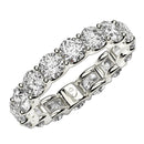 Round Cut Lab Grown Diamond Eternity Ring in 14k White Gold (4 cttw FG/VS2)-1