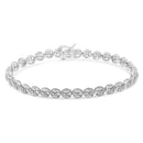 14K Rose Gold Over .925 Sterling Silver 1/4 Cttw Diamond 7" Open Circle Wheel Link Tennis Bracelet (I-J Color, I2-I3 Clarity)-2