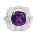 4.35 Carat Genuine Amethyst .925 Sterling Silver Ring-3
