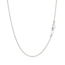 14k White Gold Round Wheat Chain 1.0mm-3