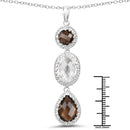 12.14 Carat Genuine Crystal Quartz & Smoky Quartz .925 Sterling Silver Pendant-3