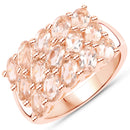 18K Rose Gold Plated 3.30 Carat Genuine Morganite .925 Sterling Silver Ring-1