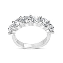 14K White Gold 3.0 Cttw Lab-Grown Diamond Shared Prong Set 6 Stone Band Ring (G-H Color, VS2-SI1 Clarity) - Ring Size 7-1