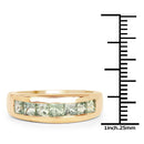 14K Yellow Gold Plated 1.26 Carat Genuine Green Sapphire .925 Sterling Silver Ring-3