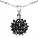 1.48 Carat Genuine Black Sapphire .925 Sterling Silver Pendant-1