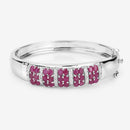 6.65 Carat Genuine Ruby and White Topaz .925 Sterling Silver Bracelet-16