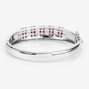 6.65 Carat Genuine Ruby and White Topaz .925 Sterling Silver Bracelet-18