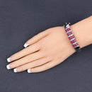 6.65 Carat Genuine Ruby and White Topaz .925 Sterling Silver Bracelet-19