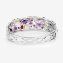 21.17 Carat Genuine Multi Stones .925 Sterling Silver Bangle-9