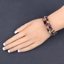 21.17 Carat Genuine Multi Stones .925 Sterling Silver Bangle-10
