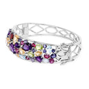 21.17 Carat Genuine Multi Stones .925 Sterling Silver Bangle-5