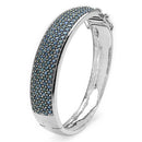 10.00 Carat Genuine Blue Sapphire .925 Sterling Silver Bangle-2