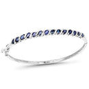 3.08 Carat Genuine Blue Sapphire .925 Sterling Silver Bangle-4
