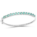 2.66 Carat Genuine Zambian Emerald .925 Sterling Silver Bangle-4