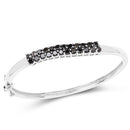 3.53 Carat Genuine Black Diamond .925 Sterling Silver Bangle-4