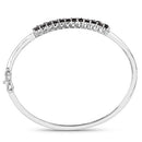 3.53 Carat Genuine Black Diamond .925 Sterling Silver Bangle-5