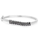 3.53 Carat Genuine Black Diamond .925 Sterling Silver Bangle-6