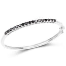 2.50 Carat Genuine Black Diamond .925 Sterling Silver Bangle-4