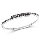 4.00 Carat Genuine Black Diamond .925 Sterling Silver Bangle-4