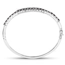 4.00 Carat Genuine Black Diamond .925 Sterling Silver Bangle-5