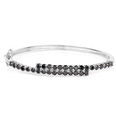 4.00 Carat Genuine Black Diamond .925 Sterling Silver Bangle-6