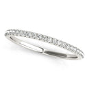 14k White Gold Round Diamond Pave Set Wedding Band (1/8 cttw)-1