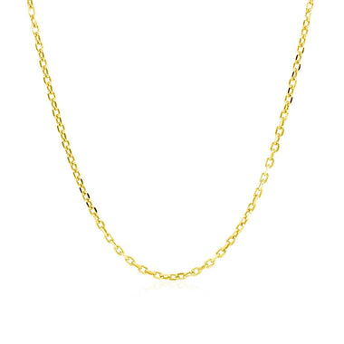 18k Yellow Gold Diamond Cut Cable Link Chain (1.40 mm) - 0