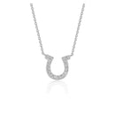 14k White Gold Horseshoe Design Diamond Pendant-4