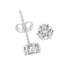 .925 Sterling Silver 1/10 cttw Prong Set Round-Cut Trio Diamond Stud Earrings (I-J Color, I3 Clarity)-4