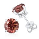 14K White Gold 1/2 Cttw Round Brilliant Cut Lab Grown Pink Diamond 4-Prong Classic Solitaire Earrings (Pink Color, VVS2-VS1 Clarity)-3