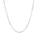 14k White Gold Diamond-Cut Alternating Bead Chain 1.2mm-2