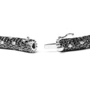 18K White Gold 20.0 Cttw Black and White Pave Set Diamond Eternity Snake Skin Style Tennis Bracelet (Black and G-H Color, SI1-SI2 Clarity) - Size 7"-3