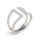 14k White Gold Open Style Dual Band Ring with Diamonds (1/2 cttw)-3