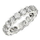 Round Cut Lab Grown Diamond Eternity Ring in 14k White Gold (3 cttw FG/VS2)-1
