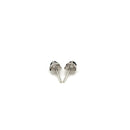 14k White Gold Black 3mm Faceted Cubic Zirconia Stud Earrings-3