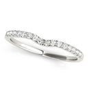 14k White Gold Curved Pave Setting Diamond Wedding Ring (1/8 cttw)-1