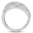 0.83 Carat Genuine White Diamond .925 Sterling Silver Ring-2