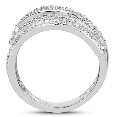 0.83 Carat Genuine White Diamond .925 Sterling Silver Ring - 0