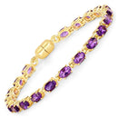 8.40 Carat Genuine Amethyst .925 Sterling Silver Bracelet-1