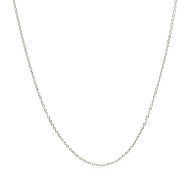 14k White Gold Oval Cable Link Chain 0.6mm - 0