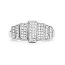 14K White Gold Plated 0.26 Carat Genuine White Diamond .925 Sterling Silver Ring-3