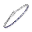 4.34 Carat Genuine Tanzanite .925 Sterling Silver Bracelet-2