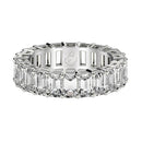 Emerald Cut Lab Grown Diamond Eternity Ring in 14k White Gold (4 cttw FG/VS2)-2