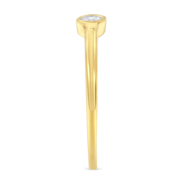 14K Yellow Gold Plated .925 Sterling Silver Miracle Set Diamond Ring (1/20 Cttw, J-K Color, I1-I2 Clarity) - Size 6
