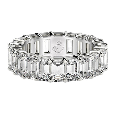 Emerald Cut Lab Grown Diamond Eternity Ring in 14k White Gold (7 cttw FG/VS2) - 0