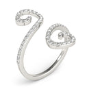 14k White Gold Diamond Open Flourish Style Ring (1/2 cttw)-3