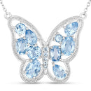 5.54 Carat Genuine Swiss Blue Topaz .925 Sterling Silver Necklace-1